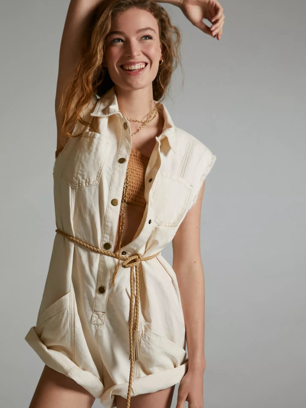 Anthropologie Pilcro Mechanic Romper Size Small - Picture 2 of 7